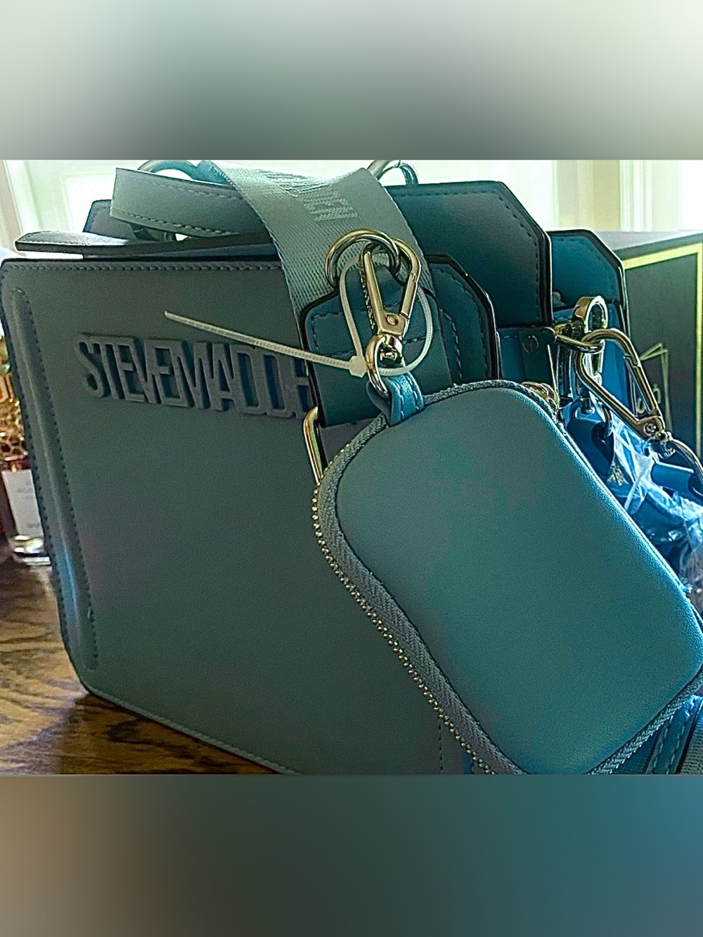 Steve Madden-BEVELYN Malibu Blue Satchel! BRAND NEW AUTHENTIC designer bag